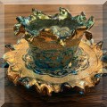 G24. Set of 6 Bohemian glass cups and saucers.